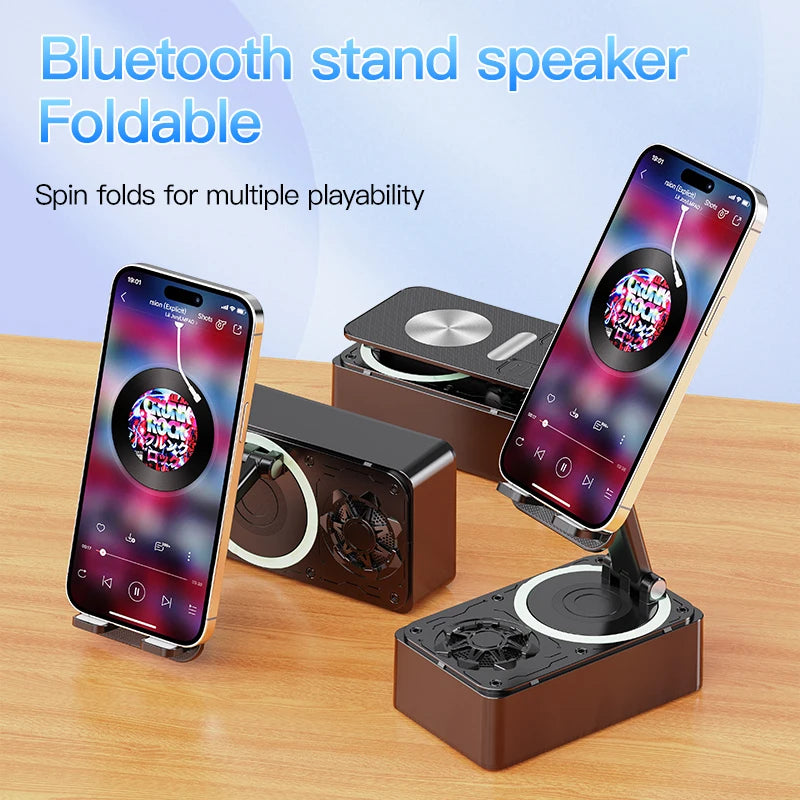 3-in-1 Bluetooth Speaker, Phone Stand & Power Bank – Foldable Wireless Speaker with Anti-Slip Base