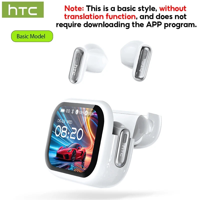 HTC NE68 Wireless Bluetooth Headphones with Microphone – AI Translator TWS Earbuds with HiFi Sound