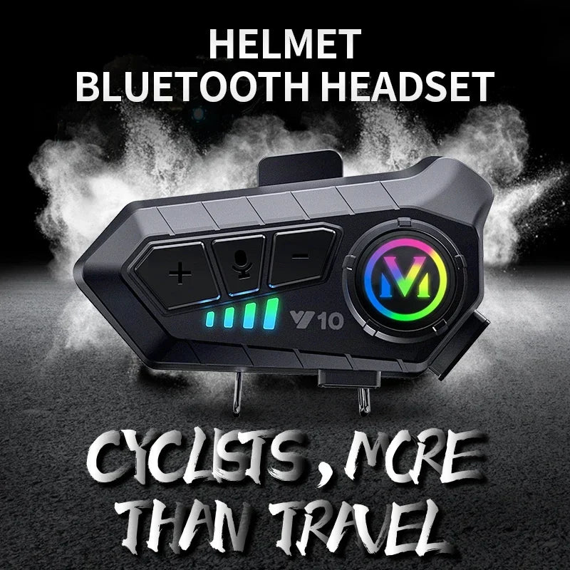 Y10 Bluetooth 5.3 Motorcycle Helmet Headset – Waterproof Wireless Hands-Free Speaker & Music Kit