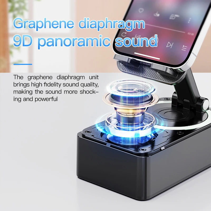 3-in-1 Bluetooth Speaker, Phone Stand & Power Bank – Foldable Wireless Speaker with Anti-Slip Base