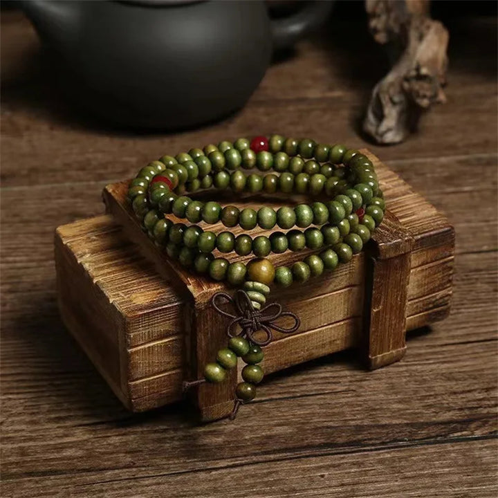 Natural Chinese Sandalwood 108 Prayer Beads Mala – 6mm Buddhist Rosary Bracelet & Necklace