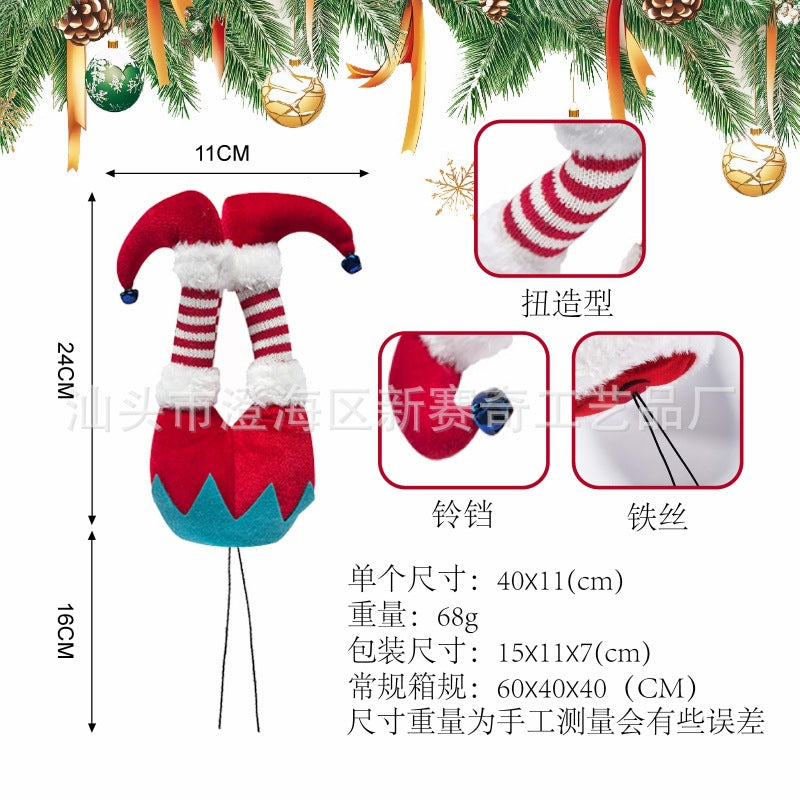 Christmas Plush Door Decorations – Santa Claus & Elf Tree Decor Inserts