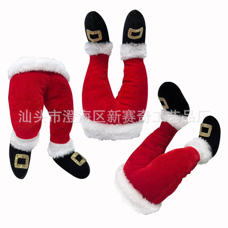 Christmas Plush Door Decorations – Santa Claus & Elf Tree Decor Inserts
