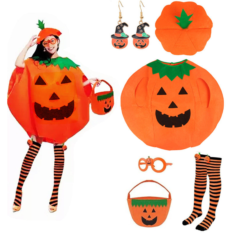 Kids Halloween Pumpkin Costume – Cute Pumpkin Hat & Candy Bag