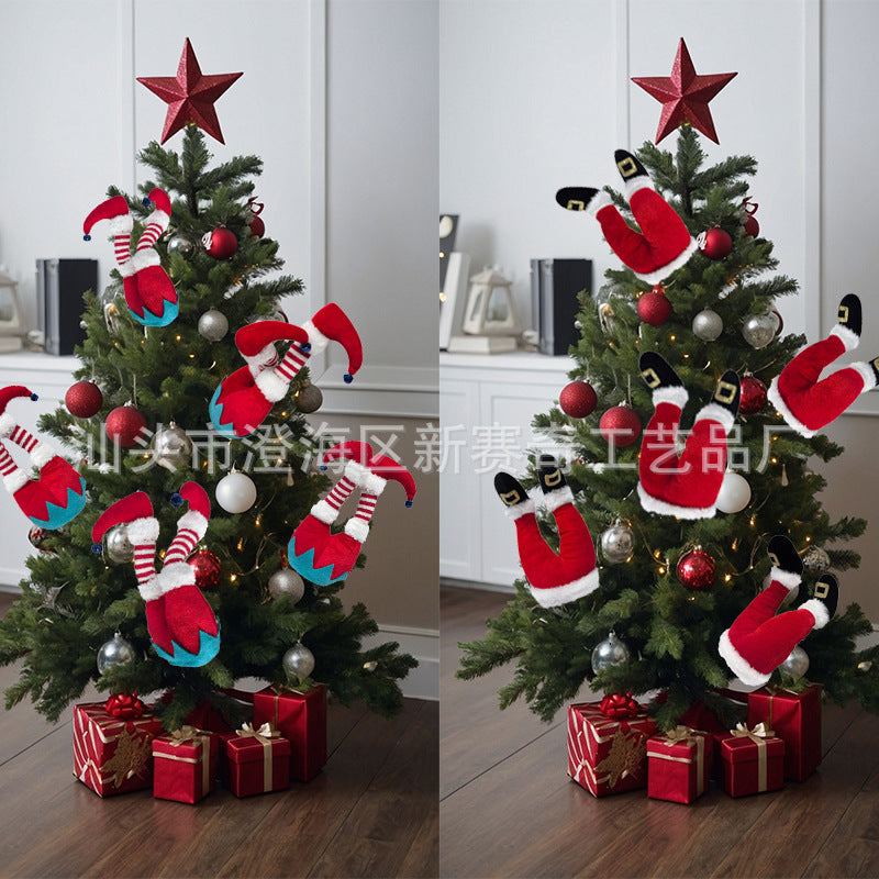Christmas Plush Door Decorations – Santa Claus & Elf Tree Decor Inserts