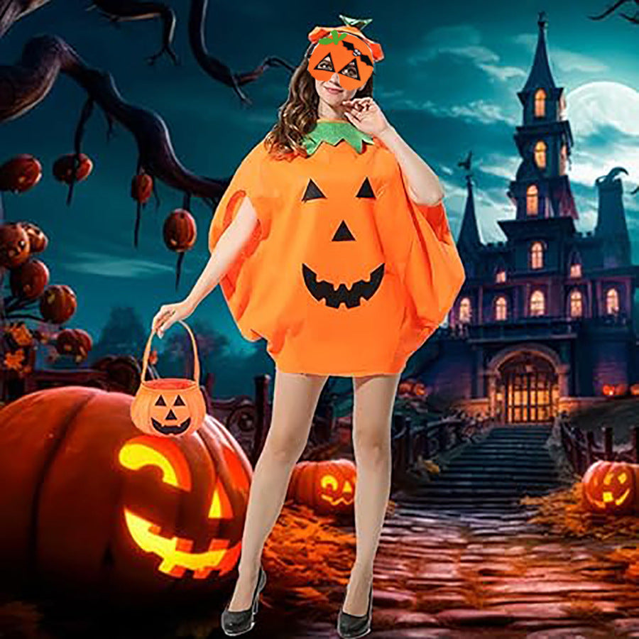 Kids Halloween Pumpkin Costume – Cute Pumpkin Hat & Candy Bag
