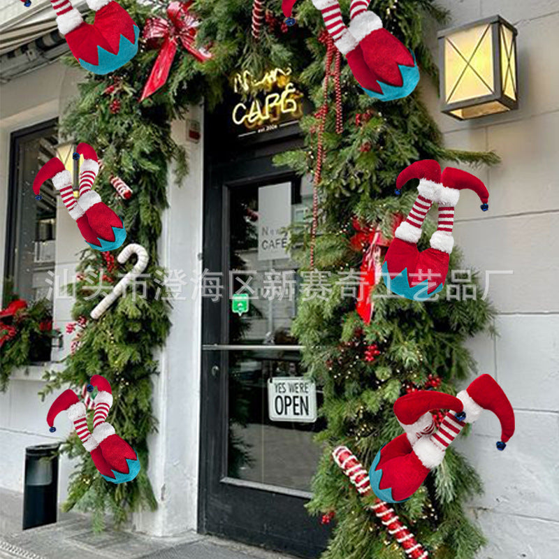 Christmas Plush Door Decorations – Santa Claus & Elf Tree Decor Inserts