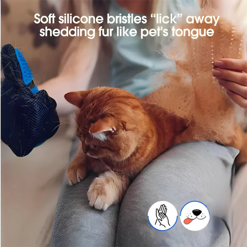 Pet Hair Removal Glove for Dogs & Cats – Deshedding Grooming & Massage Brush