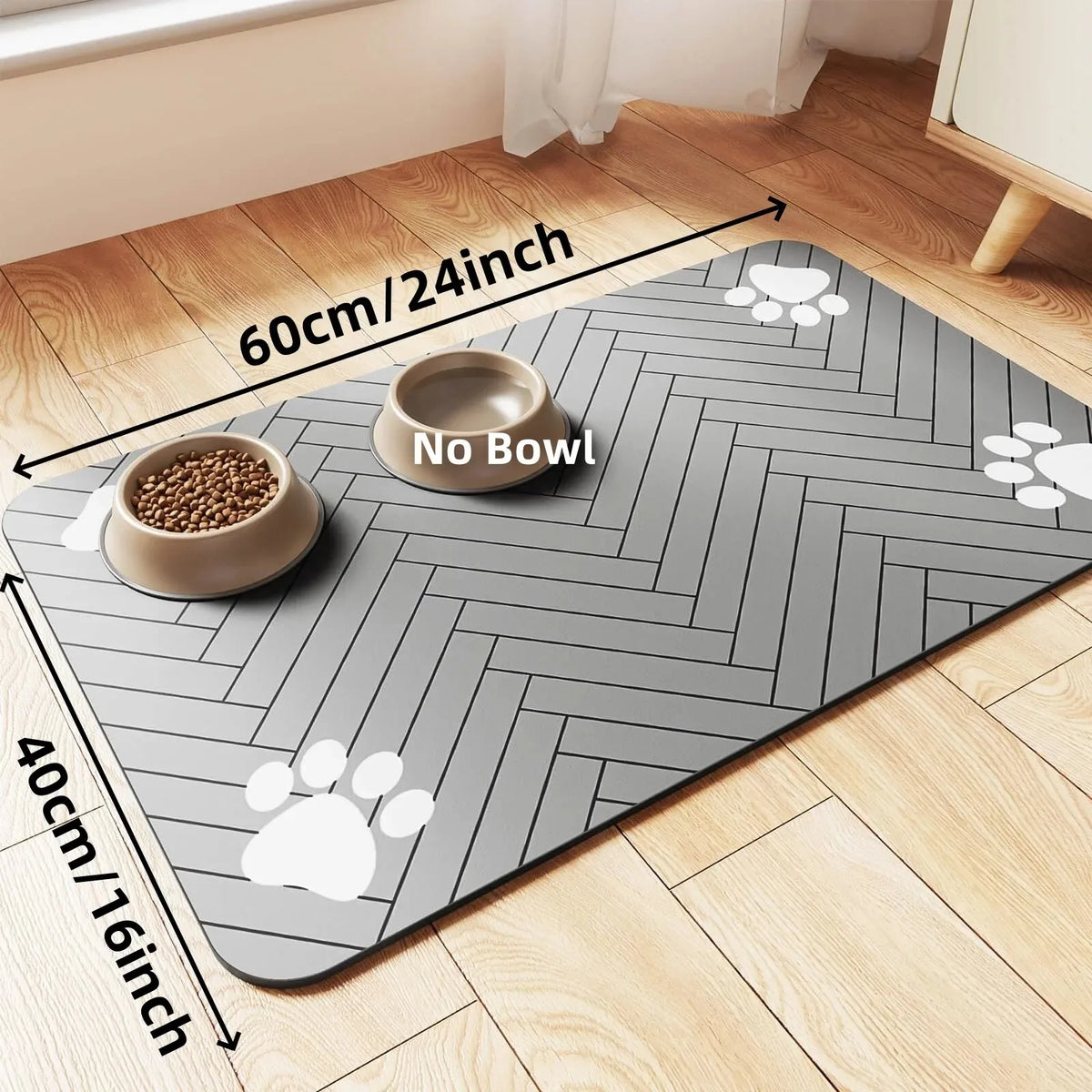 Absorbent Pet Feeding Mat for Dogs & Cats – Waterproof Food & Water Bowl Placemat