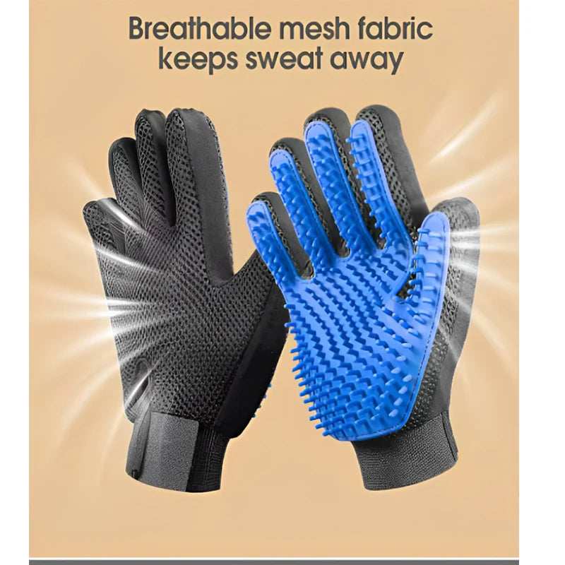 Pet Hair Removal Glove for Dogs & Cats – Deshedding Grooming & Massage Brush