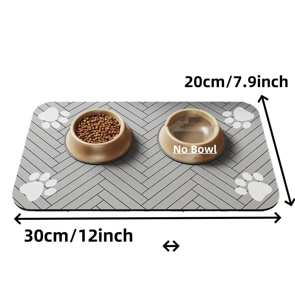 Absorbent Pet Feeding Mat for Dogs & Cats – Waterproof Food & Water Bowl Placemat