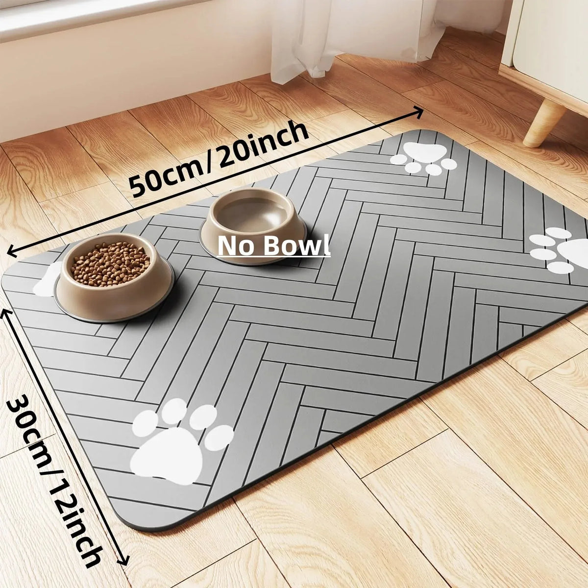 Absorbent Pet Feeding Mat for Dogs & Cats – Waterproof Food & Water Bowl Placemat
