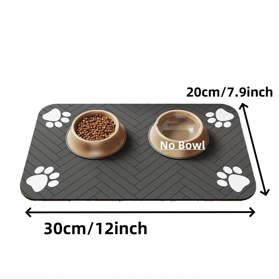 Absorbent Pet Feeding Mat for Dogs & Cats – Waterproof Food & Water Bowl Placemat