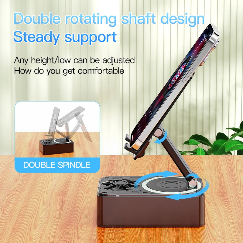 3-in-1 Bluetooth Speaker, Phone Stand & Power Bank – Foldable Wireless Speaker with Anti-Slip Base