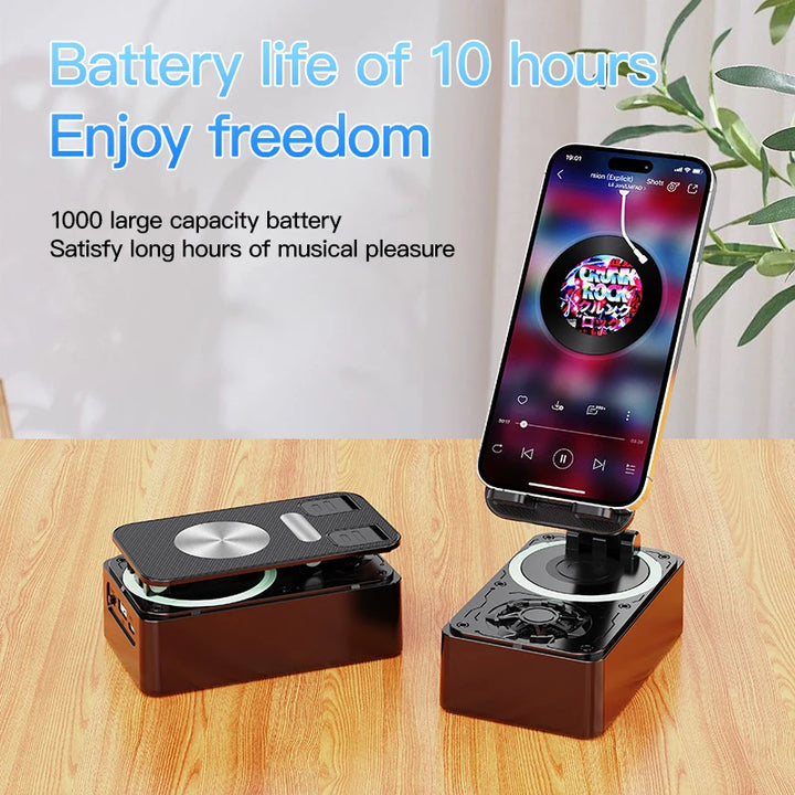 3-in-1 Bluetooth Speaker, Phone Stand & Power Bank – Foldable Wireless Speaker with Anti-Slip Base